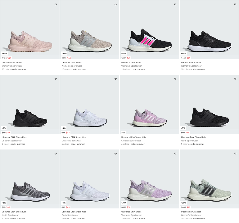 Ad: Women’s adidas UBounce DNA on sale for as low as $31.50 each + FREE shipping, use code SUMMER => bit.ly/4bs2TlO