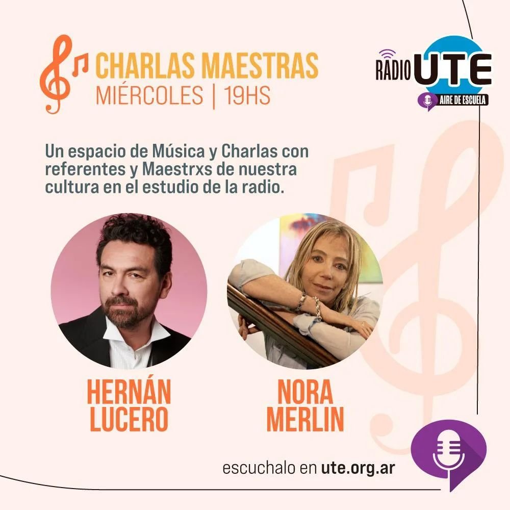 📷📷📷 " Charlas Maestras" por Radio UTE, .
📷📷Todos los miércoles desde las 19 hs.
📷 Miércoles 22 de mayo Nora Merlin y Hernán Lucero charlan con Carlos Guerrero - Secretario de Cultura de UTE.
📷📷📷Escuchalo en:
youtube.com/@RadioUte