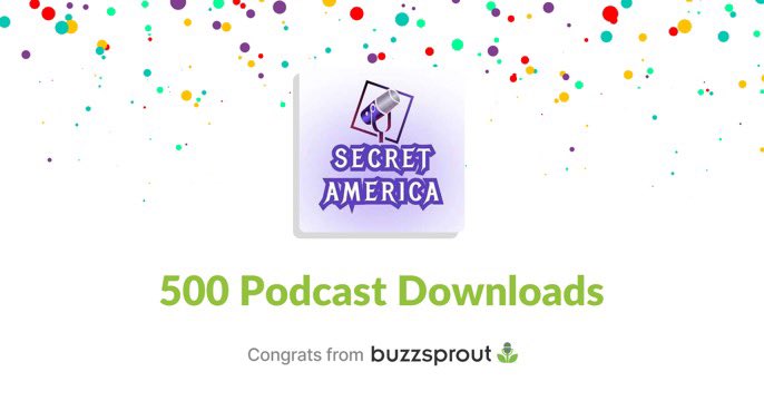 🔥Secret America has surpassed 500 Downloads!!! We owe a thank you to EVERYONE that has listened to, & EVERYONE that has helped us promote, our podcast. I, @AmericazOutlaw & my co-host, @Clarypodcast, could not have done this without you!!! Listen on ANY major podcast station!