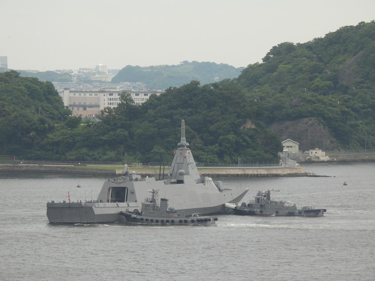 護衛艦「のしろ（JS Noshiro, FFM-3）」が入港してきました。寄港ありがとうございます。😍