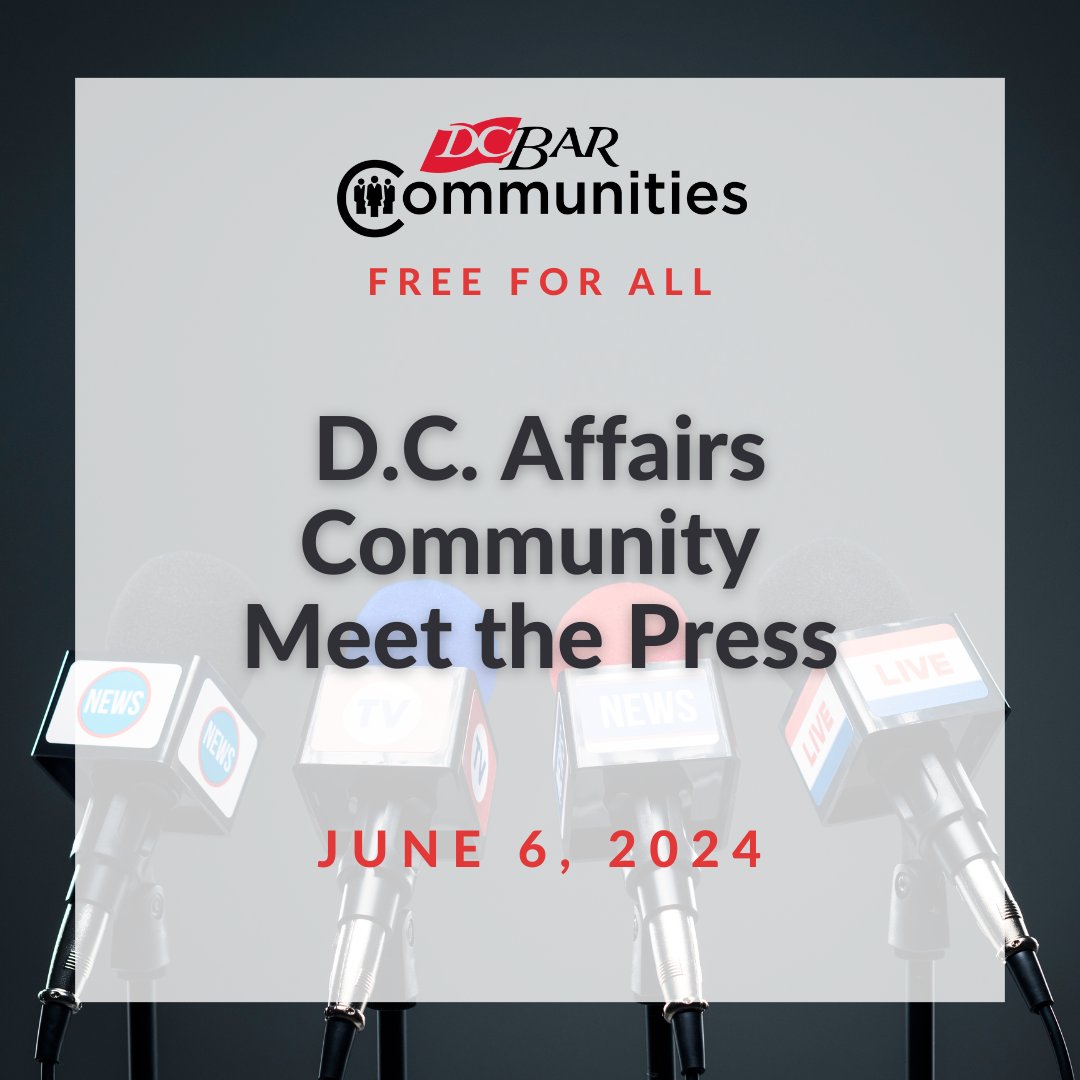 Join us on June 6 for our annual roundtable with leading D.C. journalists. This FREE event is your chance to hear directly from the experts as they dissect the most pressing issues impacting D.C.'s political landscape, legal scene, and overall community. bit.ly/4bqmTFb