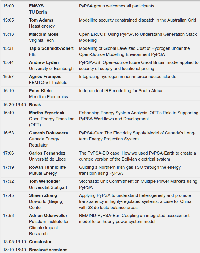 Here's the list of talks - it's really a great line up!