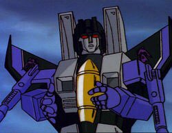 Megatron: Use the photo cards I gave you, Skywarp. What do you do in this situation?

Skywarp: I... uh...