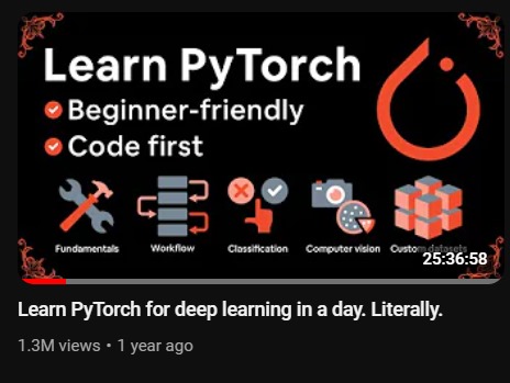 Day 33 of ML:
> Decided to learn pytorch in detail and found this video
> learnt everything about tensors and various functions for mat mul and others (can't build stuff due to bad internet + compute issue)
> Finally ended the day with regular CPP.

Cya ;)