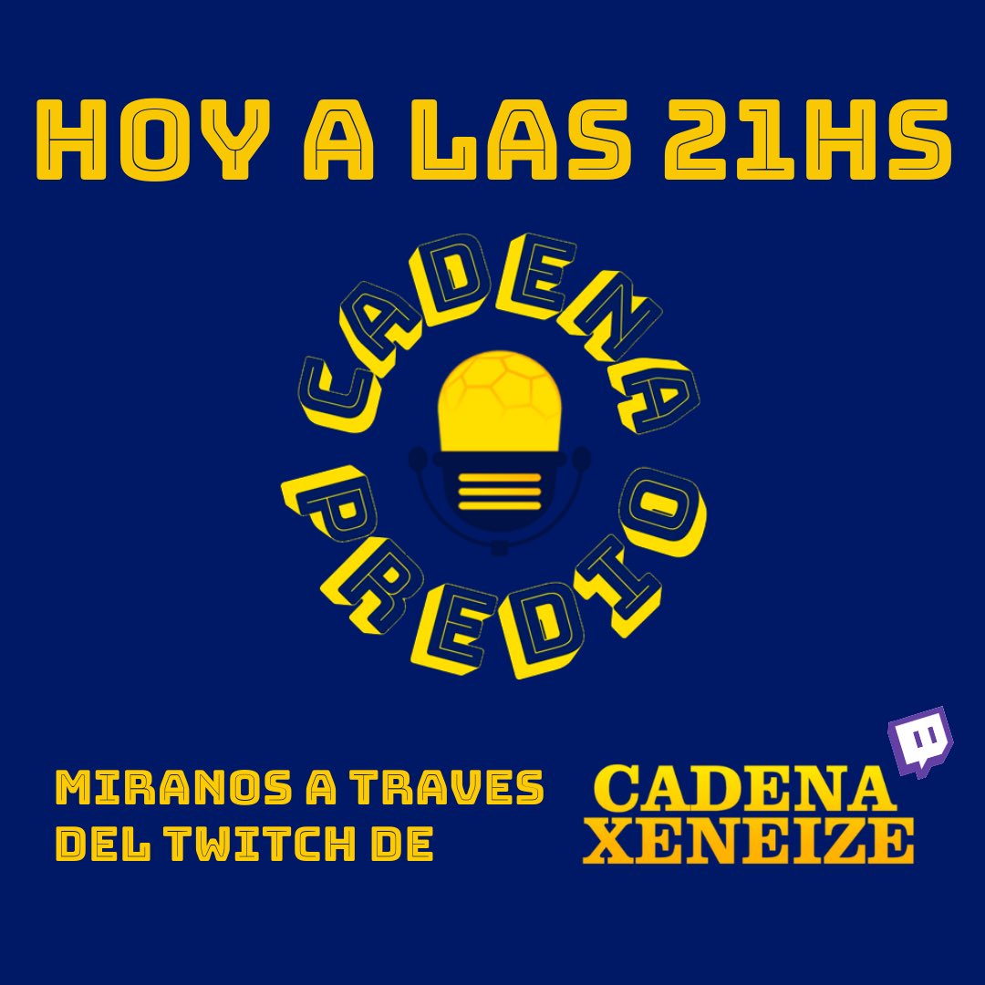 HOY HAY CADENA PREDIO A PARTIR DE LAS 21hs 🇸🇪 POR TWITCH Y KICK DE @Cadena_Xeneize 🤩