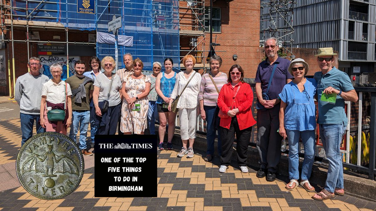 On Sunday morning, I had the pleasure of searching for the lost pubs of the Jewellery Quarter with these intrepid explorers. We found evidence of the Pelican, The 300-year-old  Salutation pub on Constitution Hill, and everyone's favourite, The Vampire.
#WalkingTour #Birmingham