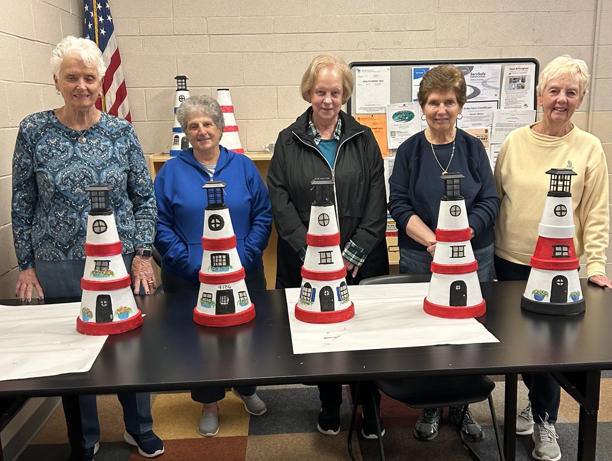 What a talented group! BCYF Roche Family Community Center in #WestRoxbury senior craft class and their completed lighthouses.