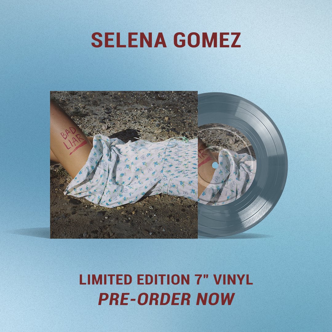 Our feelings are on fire over this limited edition “Bad Liar” vinyl 💿🔥 Be sure to visit the link to pre-order yours now! SelenaGomez.lnk.to/BadLiarVinyl