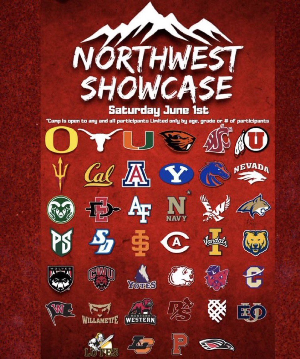 Excited to be attending @THENWSHOWCASE Session 5 June 1st at Western Oregon Univeristy. @BrandonHuffman @ConnorDarby57 @Ryan_Clary_ @HeritageFB @CoachPolk_360