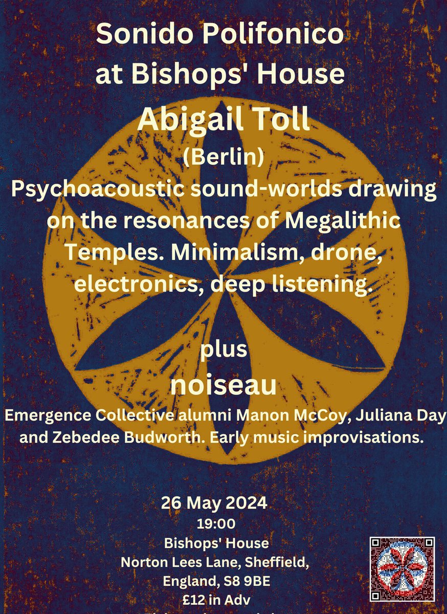 An evening of deep listening wonder! This Sunday, be transported through time and space back to the Neolithic with Abigail Toll at Bishops' House, one of only two UK shows. 'abstract minimalism, pensive drone and thrumming electronics' (Boomkat)