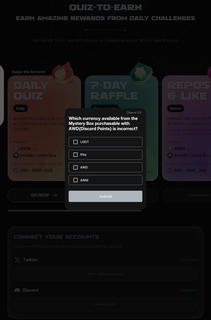 LudNoni's tweet photo. 💳💳 Todays answer for #Anotherworlddgm
Which currency available from the Mystery Box purchasable with AWD(Discord Points) is incorrect?
Answer: AWM
Support me by👇🏻👇🏻
📌Following with notification
📌Retweet (To keep doing this)
#NFT #CommunityEarn #NFTcommunity #AnotherWorld https://t.co/4gclCW3vso