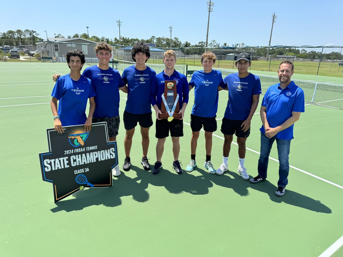 The State 3A Championship Tennis trophy lives @BarronCollier. Congratulations guys and thank you Coach Sean Carter for your leadership. 🏆👏🎾#CCPSSuccess