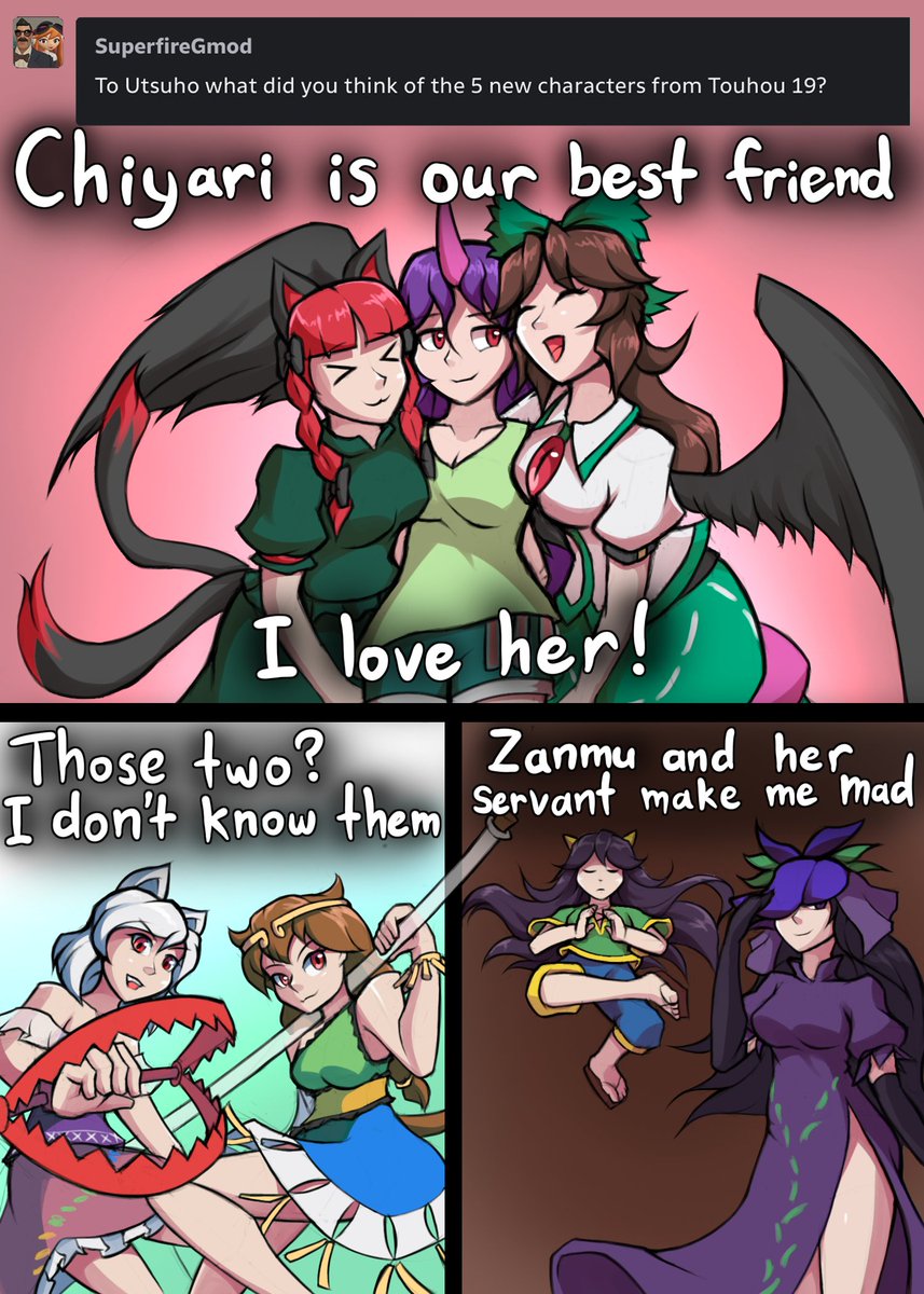 [Ask Utsuho] The th19 cast!

日本語訳: pixiv.net/en/artworks/11…