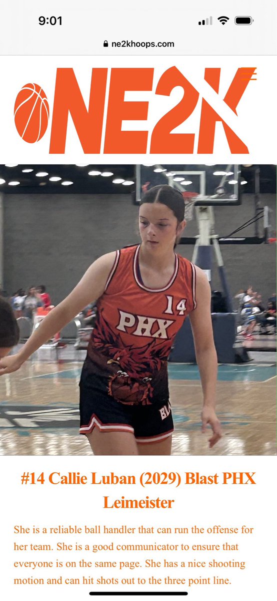 Upcoming 8th grader and future Darby superstar. Sky is the limit for Calli!!  Can handle it, shoot it and competes like crazy!