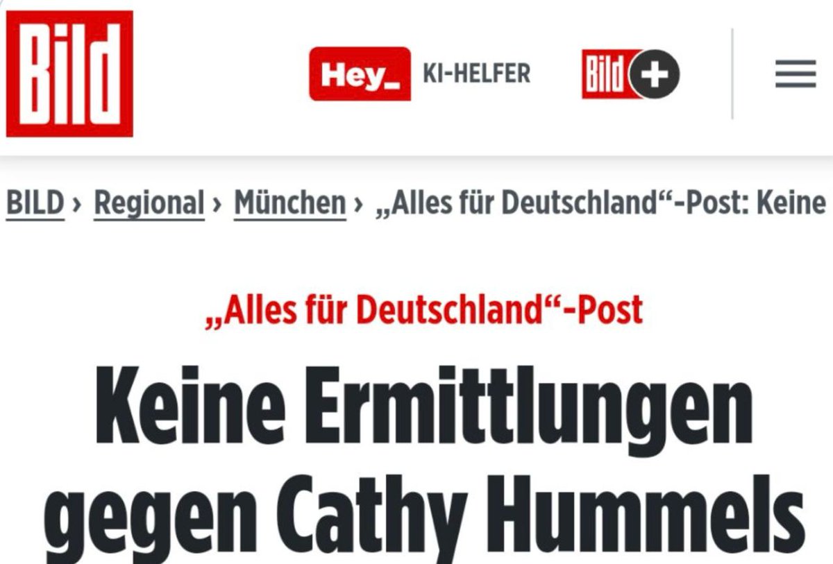 Cathy Hummels darf 'Alles für Deutschland' verwenden, Höcke nicht.
'Gleichheit' vor dem Gesetz in Deutschland 2024.