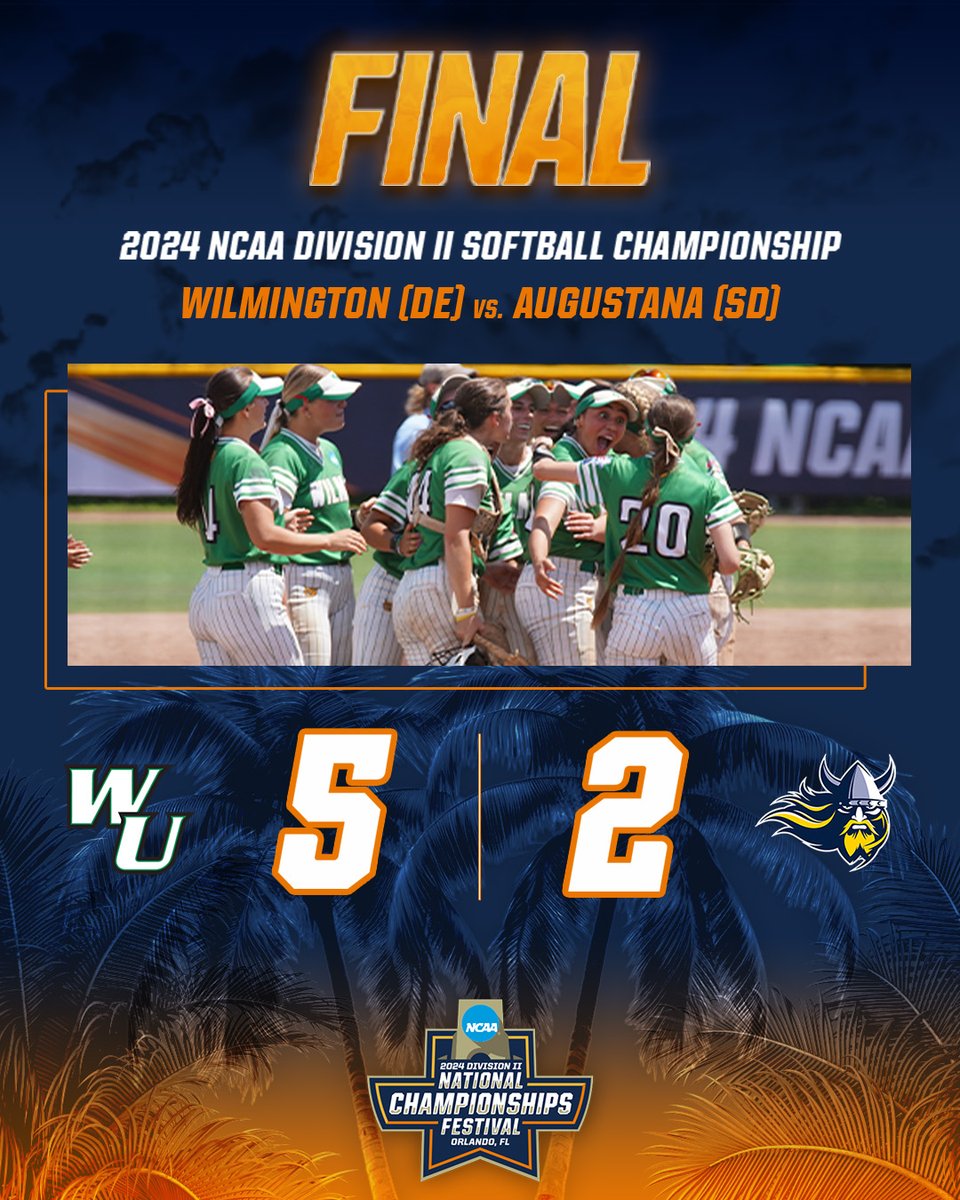 Wildcats win it! 🌟

<a href="/WilmUAthletics/">Wilmington Wildcats</a> defeats Augustana (SD) 5-2 and moves on to face <a href="/LRSoftball/">Lenoir-Rhyne Softball</a> at 6:30 PM ET.

#D2SB | #D2Festival