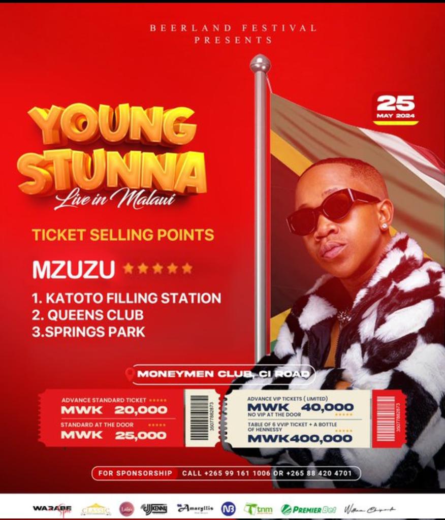 Koma matsiku akuchedwa🔥

#BeerlandYoungStunna 
#YoungStunnaLiveInMalawi 
#YoungStunnaMalawi