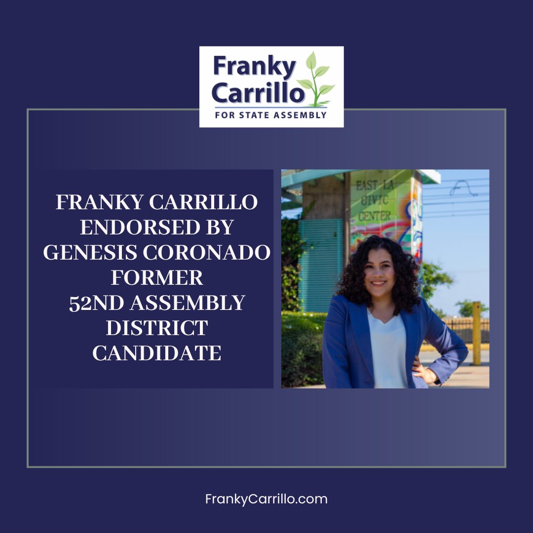 carrillofranky's tweet image. Both Genesis and Carlos have strong grassroots credibility and meaningful ties to the 52nd Assembly District, and I appreciate their show of support for my candidacy. Together we will continue to advocate for the people.

#AD52 #FrankyCarrilloForAssembly #FrankyForAD52 #EastLA…