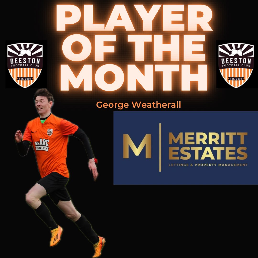 BeestonFC1st's tweet photo. May’s @MerrittEstates player of the month goes to @weathers_14 

#updabeeston 🧡🖤 https://t.co/soQ1SHbDFs