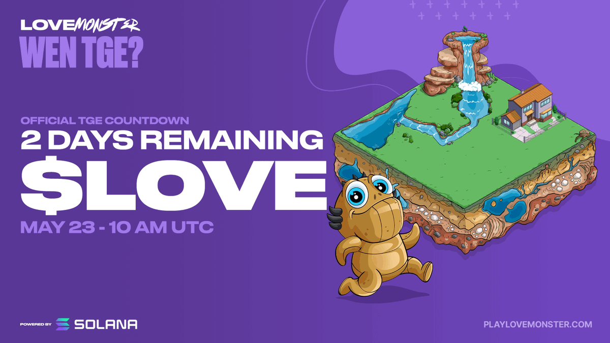 PlayLoveMonster's tweet photo. $LOVE TGE COUNTDOWN ❤️‍🔥

Only 2 Days Left until $LOVE goes LIVE! 😈

Time to celebrate by giving away some Whitelist spots for our upcoming Monsterverse Land Sale 😜

Join the Alphabot Raffle here:
https://t.co/FZlMVTLu4J

This is the last and only tweet - be aware of scammers! ⚠️
