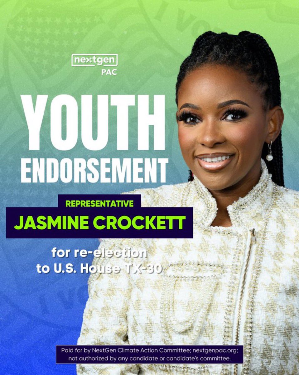 BREAKING: NextGen proudly endorses @JasmineForUS for reelection.