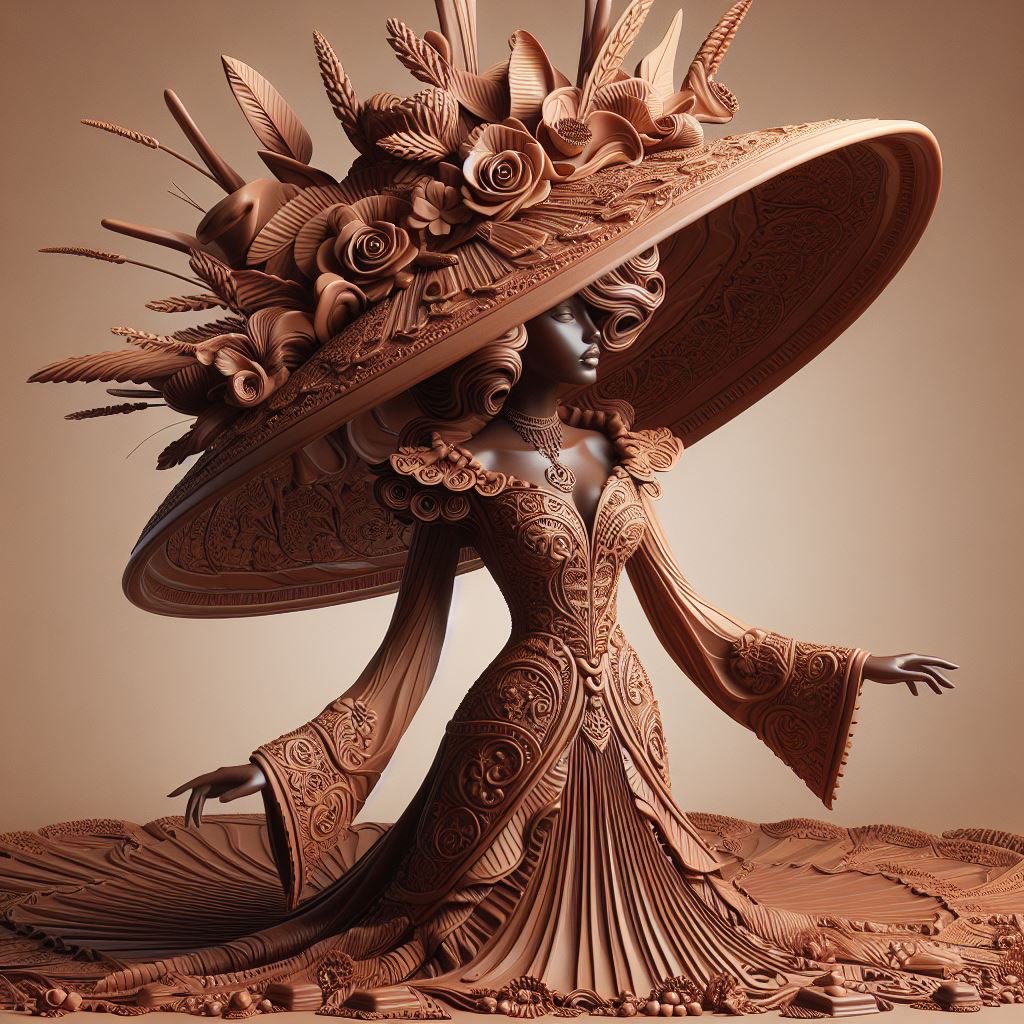 Loving this stunning Hat Lady art by @L4STD4ZE! Inspired by their beautiful work, I tried my hand at creating a chocolate themed version. It was fun adding detailed patterns and textures to capture a sweet elegance. Check out their amazing art and show some love. Let's