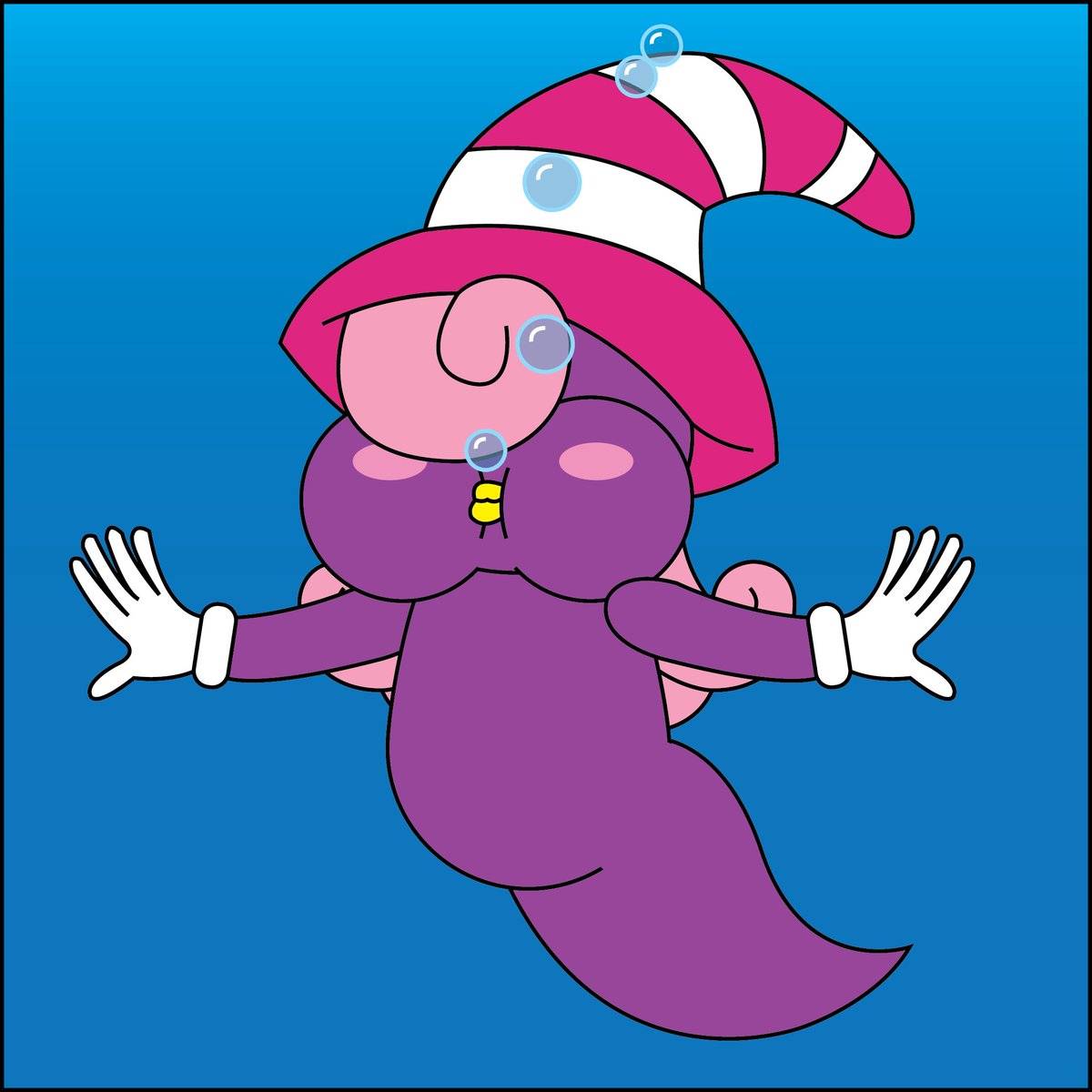 When the ghost lady is underwater.
Wait, dose Vivian even need to hold her breath underwater? Well, she looks cute doing it! ^^
#vivian #supermario #underwater