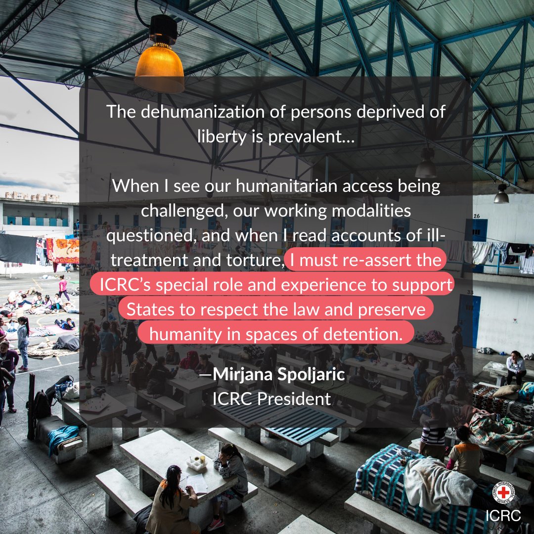 Mirjana Spoljaric, ICRC President, addresses the United Nations Security Council today on the need to uphold International humanitarian law #IHL and the humane treatment of people in detention 👇🏽