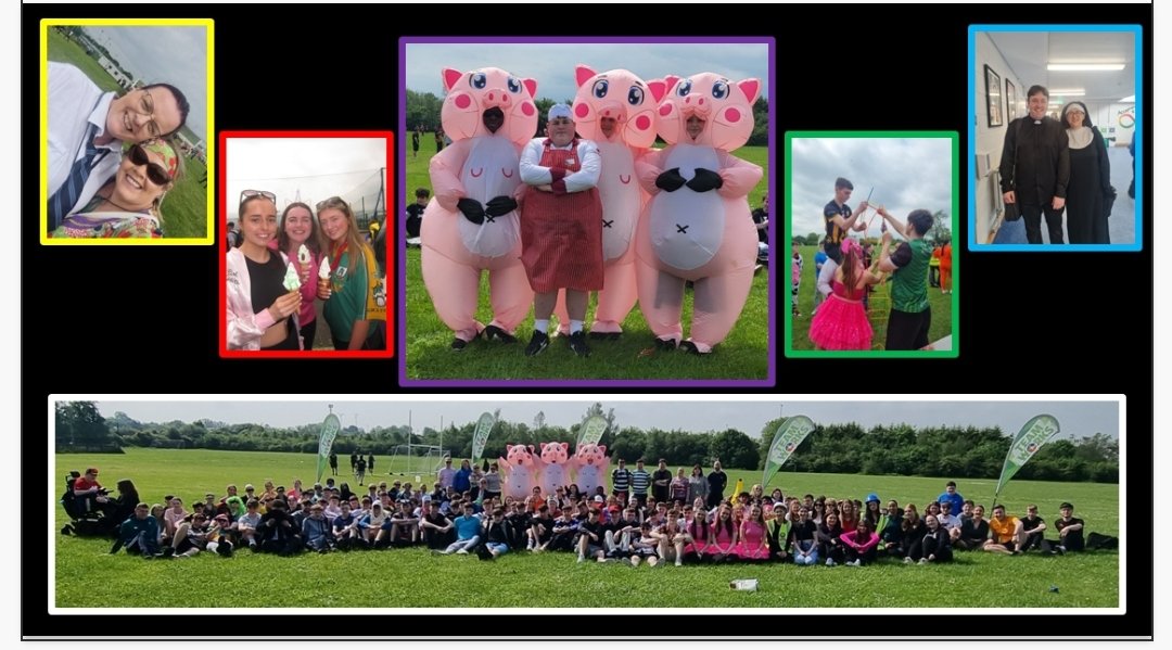Day 2 of the trilogy of saying goodbye to our 6th years! The pigs and the butcher had us all in stitches of laughter 🤣😂 Big shout out to the brilliant staff @Teamworks 👏 👏 and our own fab team of 6th year Tutors....what a day! 
@ParentsDcc @LouthMeathETB