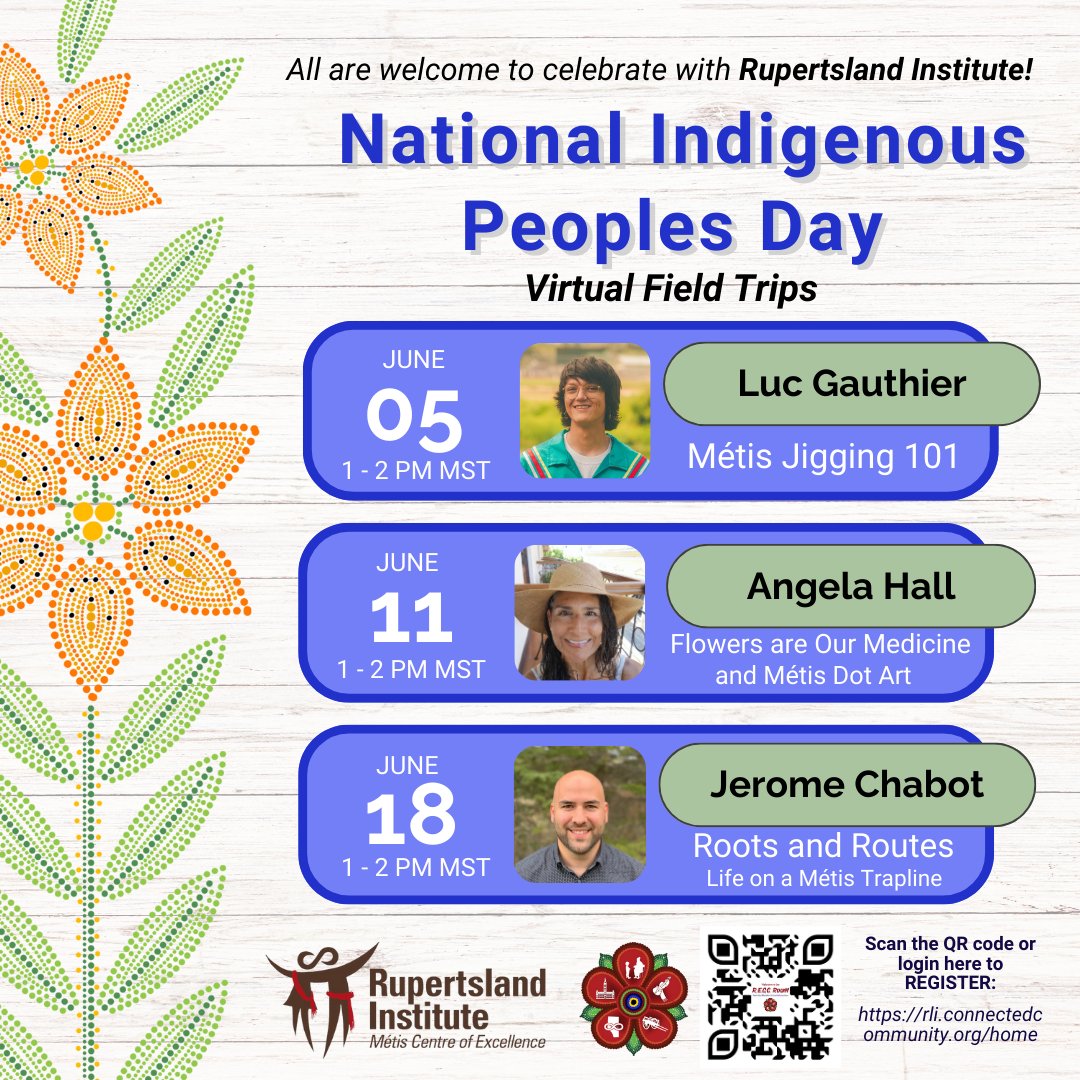 Celebrate National Indigenous Peoples Day this June with Rupertsland Institute! Join for virtual field trips (VFTs) and learn with new Métis education resource sets coming soon. Registration for VFTs is open now in the RECC Room: rli.connectedcommunity.org/home
