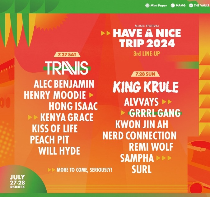 Have a Nice Trip 2024! O festival acontece em julho, na Coreia do Sul.