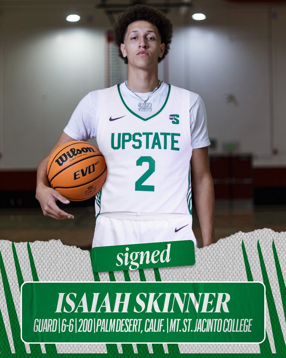 UpstateMBB's tweet image. ⚔️ 𝑾𝒆𝒍𝒄𝒐𝒎𝒆 𝒕𝒐 𝑺𝒑𝒂𝒓𝒕𝒂𝒏 𝑨𝒓𝒎𝒚 ⚔️

Hailing from Palm Desert, Calif., we are excited to welcome Isaiah Skinner to USC Upstate! He joins the Spartans from Mt. St. Jacinto College.

🔗 | brnw.ch/21wK0aH

#SpartanArmy ⚔️