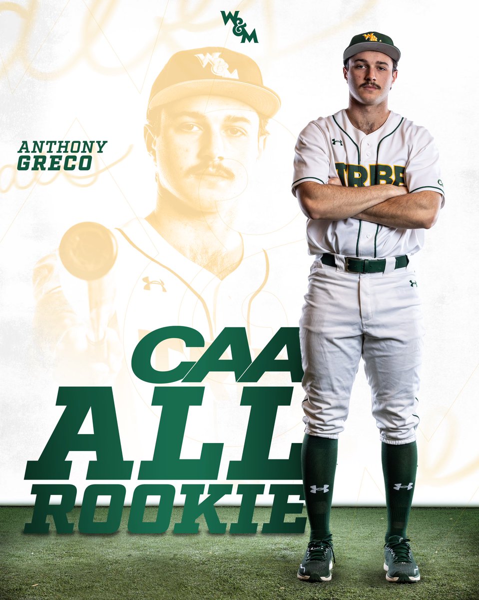 WMTribeBaseball's tweet image. Just getting started👏

Anthony Greco has been named to the CAA All-Rookie team!

#GoTribe