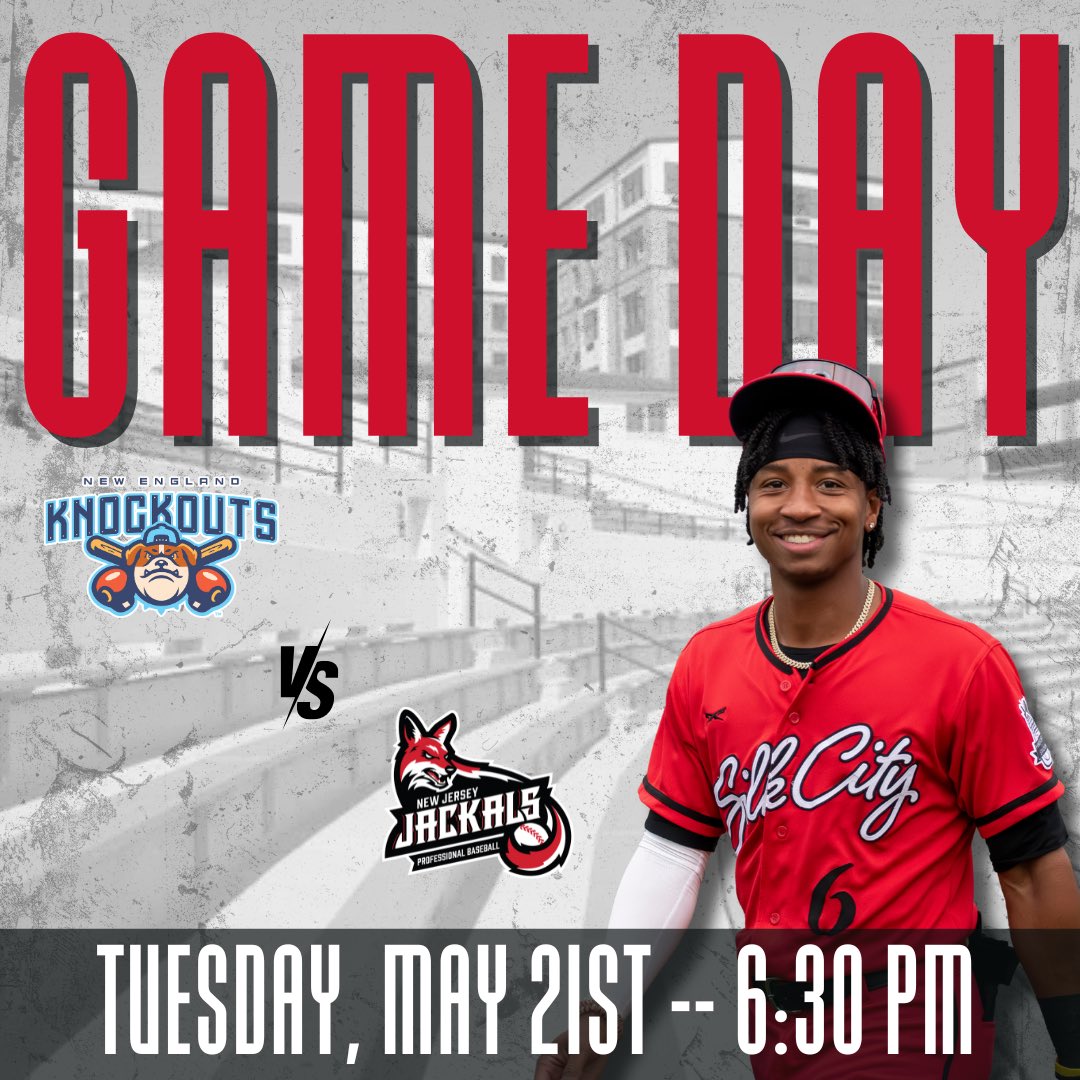❗️GAME 1 OF OUR ROAD SERIES AGAINST THE KNOCKOUTS❗️

🗓️ at New England Knockouts 
📍 Campanelli Field, Brockton, MA
🕐 First pitch at 6:30 PM

🎧 njjackals.mixlr.com 

📺  flobaseball.tv/teams/7494093

#defendtheden #getjacked #NewJerseyJackals