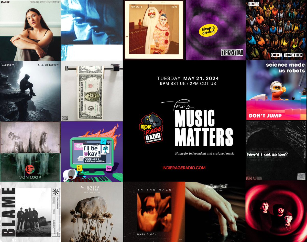 MusicMatters_T's tweet photo. Today 9pmUK 22hFR 3pmCST
Listen to @IndieRageRadio #MusicMatters 
🔊https://t.co/DZwFGPm67e
Enjoy the fantastic new music from-
@von_loop #FutureRadio @tomauton #CalicoPalace #MidnightSwim #DarkBloom #Prominence #Terminals +more 
Info: https://t.co/fpiQuGpfk3 
@jake6williams https://t.co/0RKj0VlZRZ