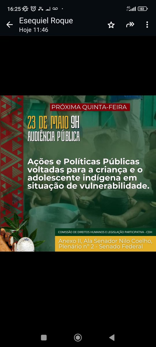 A audiência pública será transmitida pelo canal da Comissão de Direitos Humanos no YouTube. Sou a autora do Requerimento que deu origem a esta audiência. Convidamos os órgãos públicos federais que são responsáveis pelas políticas públicas voltadas aos povos indígenas.