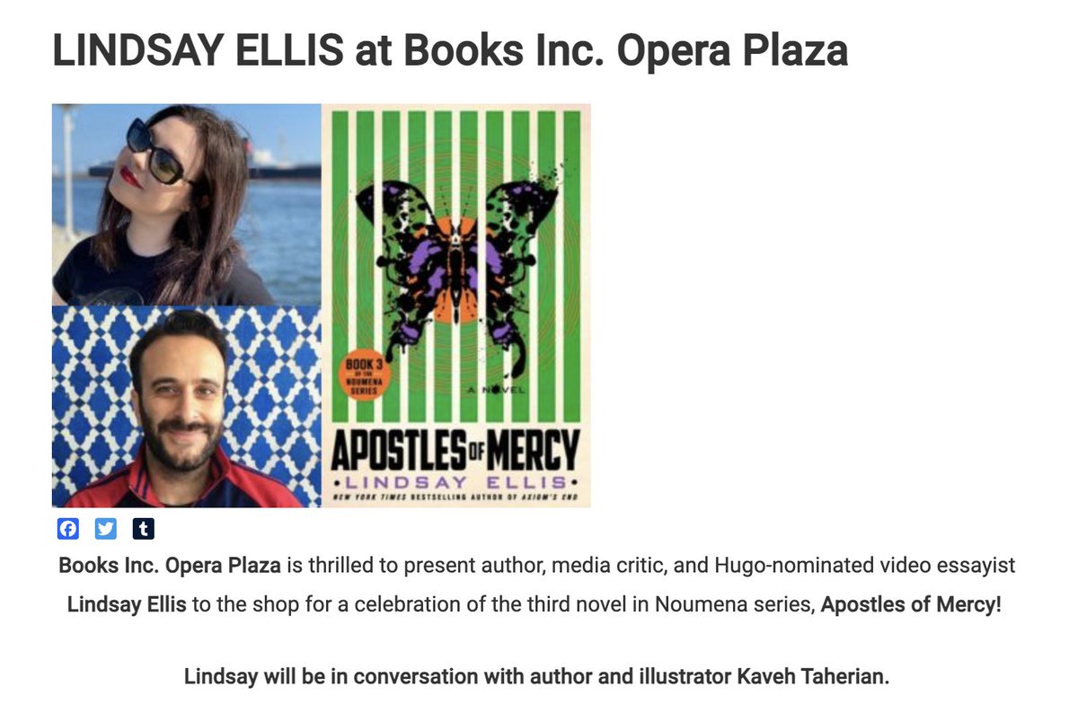 June 8 in San Francisco, CA at @BooksIncStores Opera Plaza with @kavehtaherian booksinc.net/event/lindsay-…