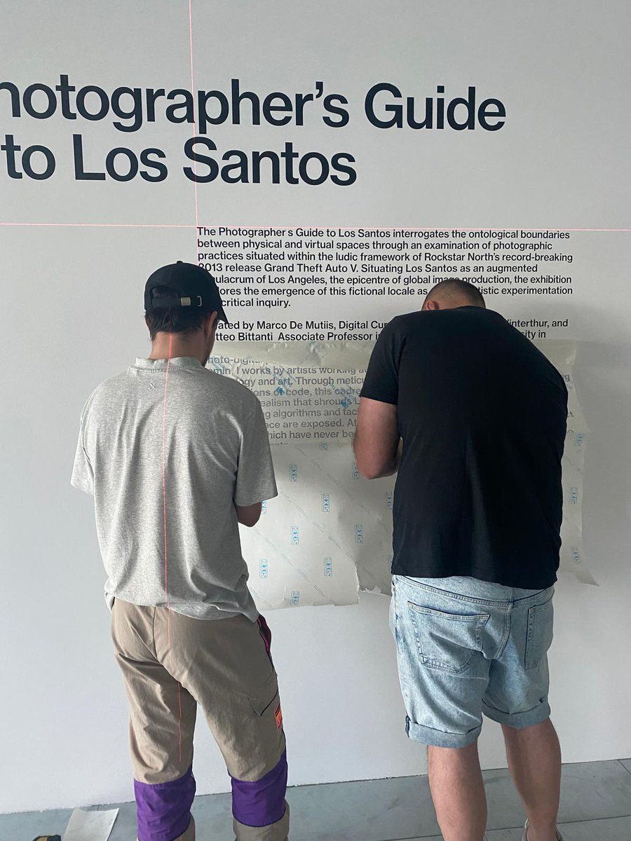 Wall text is going up, thx to Leonardo and Sabrina at unstated studio for designing with such Swiss elegance and thx to Mattia and the whole installation team