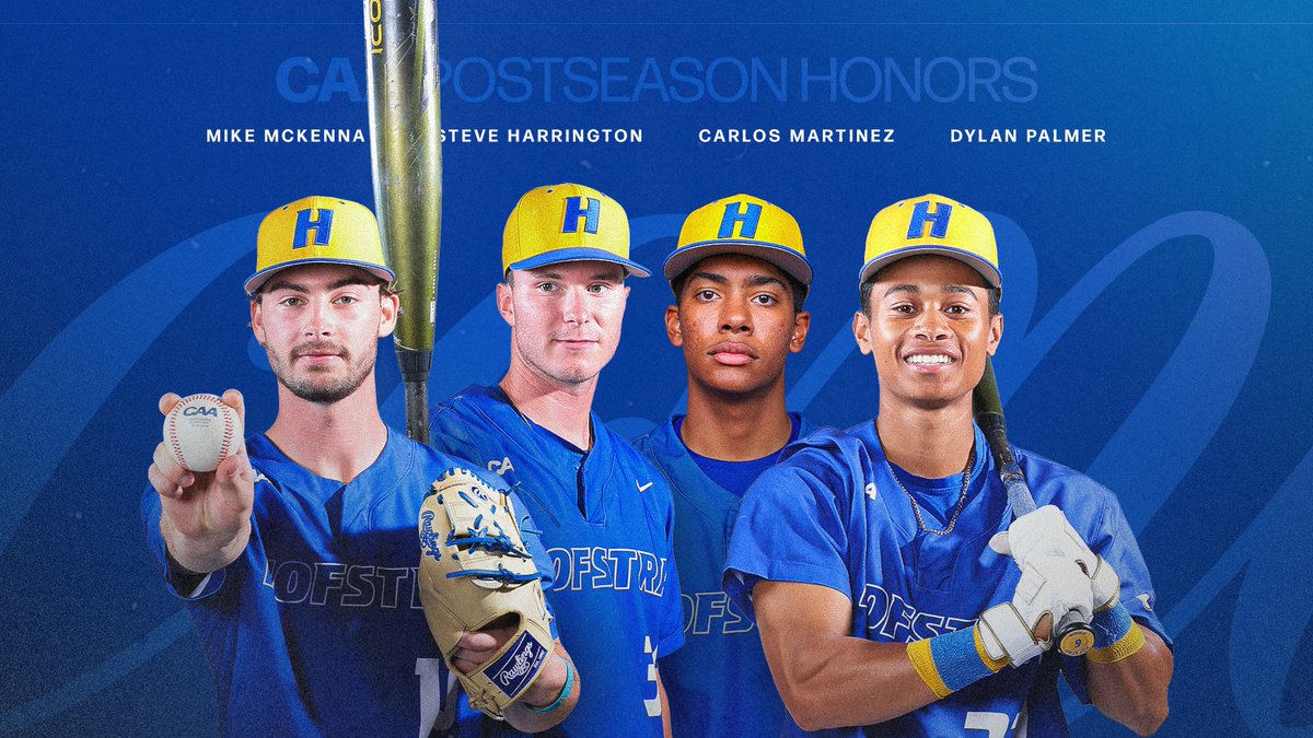 Hofstra Baseball (@hofstrabaseball) on Twitter photo 𝙋𝙊𝙎𝙏𝙎𝙀𝘼𝙎𝙊𝙉 𝘼𝘾𝘾𝙊𝙇𝘼𝘿𝙀𝙎
Congratulations to Carlos Martinez (First Team), Steve Harrington (Second Team), Mike McKenna (Second Team), and Dylan Palmer (Second Team) on being named All-<a href="/CAASports/">Coastal Athletic Association</a> today❗
#Hofstra | #PrideOfLI
🔗- bit.ly/3QUkxq8 𝙋𝙊𝙎𝙏𝙎𝙀𝘼𝙎𝙊𝙉 𝘼𝘾𝘾𝙊𝙇𝘼𝘿𝙀𝙎
Congratulations to Carlos Martinez (First Team), Steve Harrington (Second Team), Mike McKenna (Second Team), and Dylan Palmer (Second Team) on being named All-<a href="/CAASports/">Coastal Athletic Association</a> today❗
#Hofstra | #PrideOfLI
🔗- bit.ly/3QUkxq8
