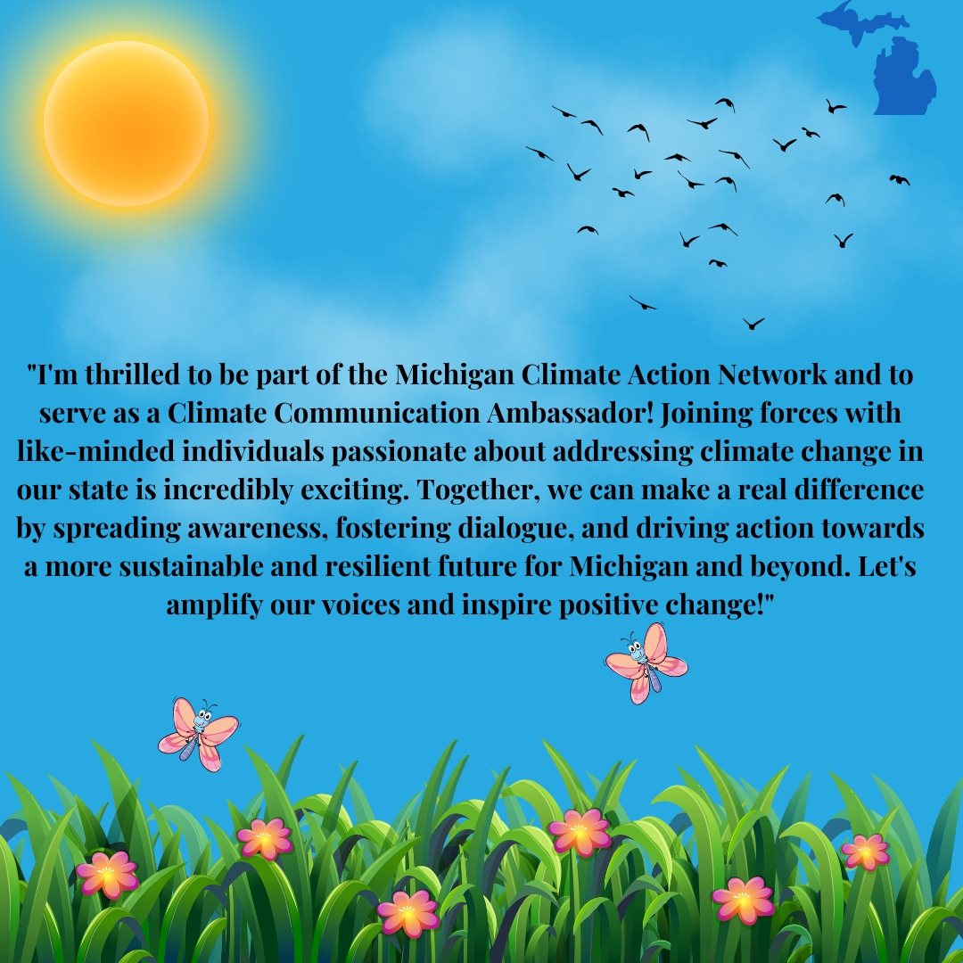 Please help us give a warm welcome to Angel, one of our newest Climate Influencers! She's a Detroit native, Environmental Science Student at UM-Dearborn, and a Planet Blue Ambassador. Read her full bio at miclimateaction.org/our_team