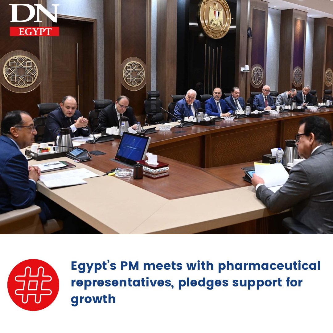 #Egypt’s PM meets with pharmaceutical representatives, pledges support for growth Read more: shorturl.at/TIeHO