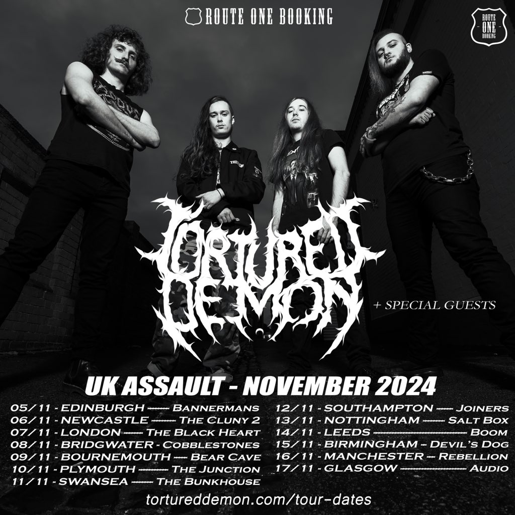 We can't wait to thrash it up with you on our UK Assault Tour this November! 
Tickets are selling fast - get yours NOW: tortureddemon.com/tour-dates  💥💥

See you in the pit! 🤘