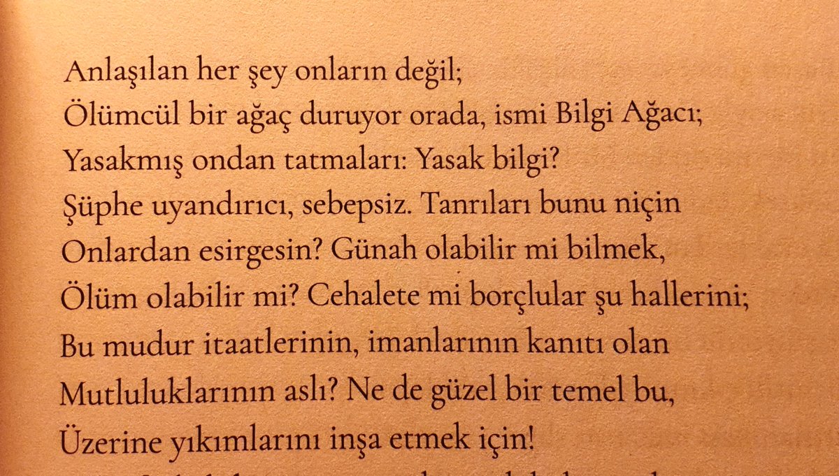 'Ne de güzel bir temel bu,
Üzerine yıkımlarını inşa etmek için.'

— Milton, Yitirilen Cennet