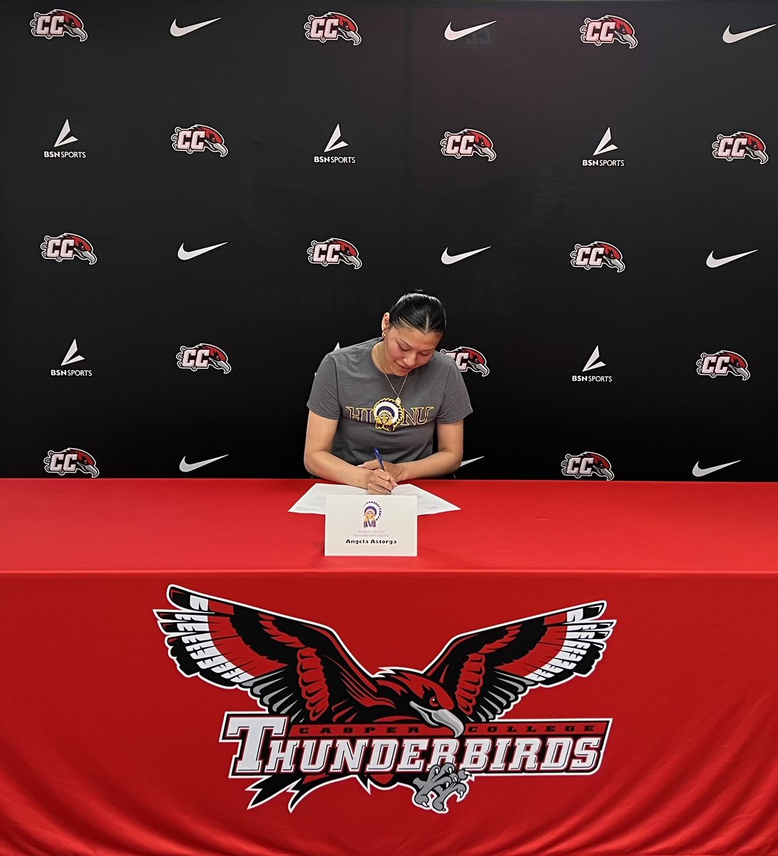 LadyTbirdsBball's tweet photo. We would like to congratulate Angela Astorga on her signing with Haskell Indian Nations University! #GOTBIRDS #CCWB #FLYWITHUS #CCWB #All4Casper https://t.co/e9MydeHi0x