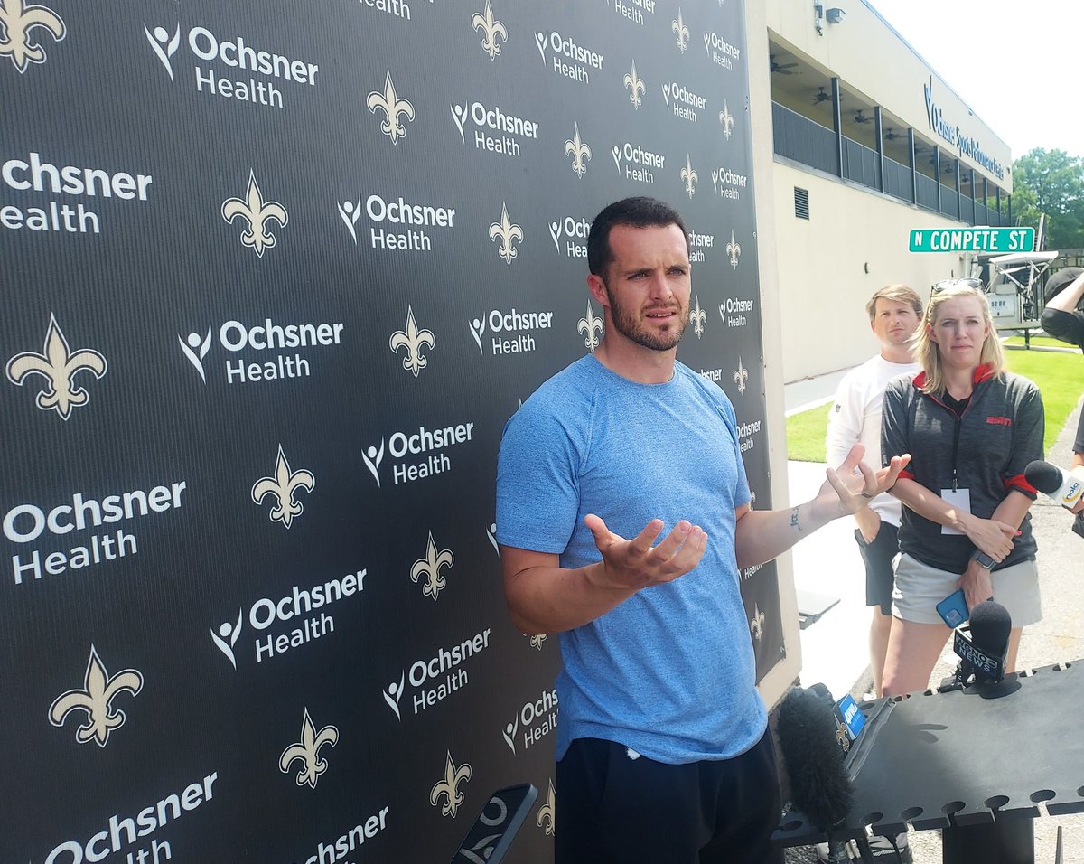 Saints QB Derek Carr Press Conference after First Day Saints OTA's - Listen What Derek Had to Say Wednesday Edition Sports Roundtable Show 11AM @WPNNPensacola 103.7FM 790AM & 5PM @FoxSportsPcola The Fan 101.1FM 1450AM