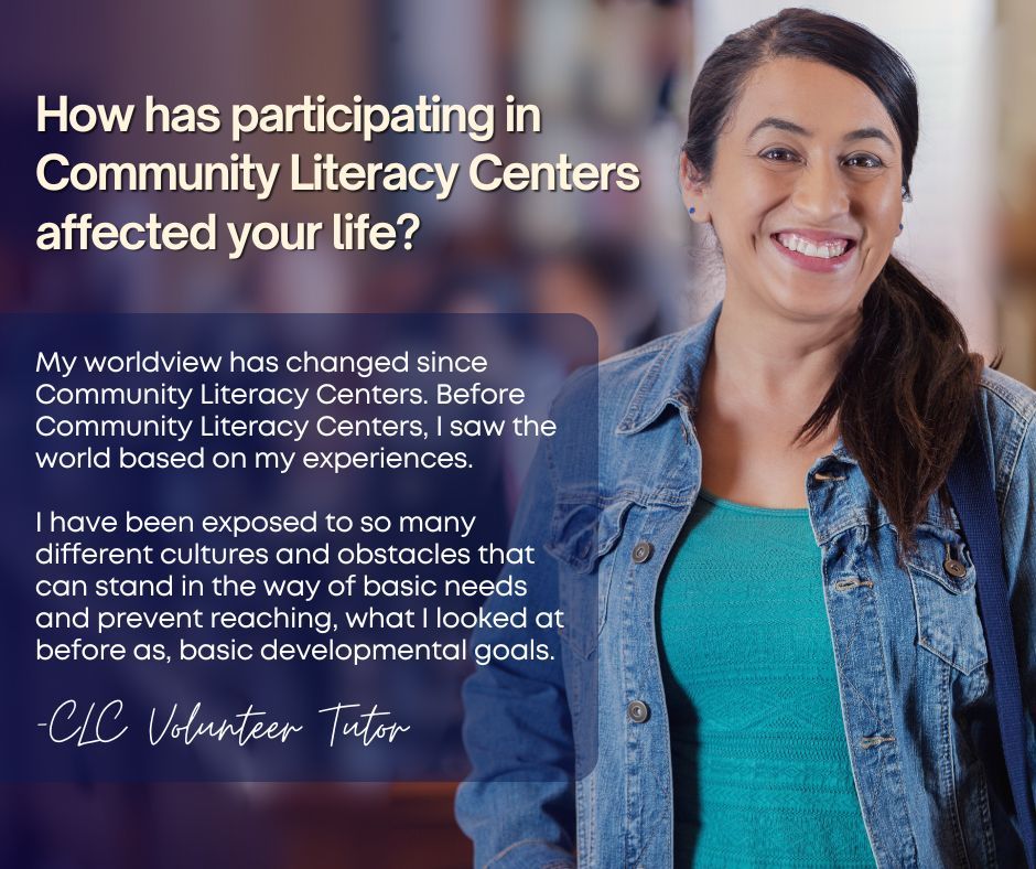 Want to make a difference?  CLC connects volunteer tutors with adult learners hungry to improve their lives through literacy. 📖 

Together we can:

✔️  Break down barriers
✔️ Open doors to new opportunities
✔️ Build a more inclusive community

Learn more: buff.ly/3SM9yyr
