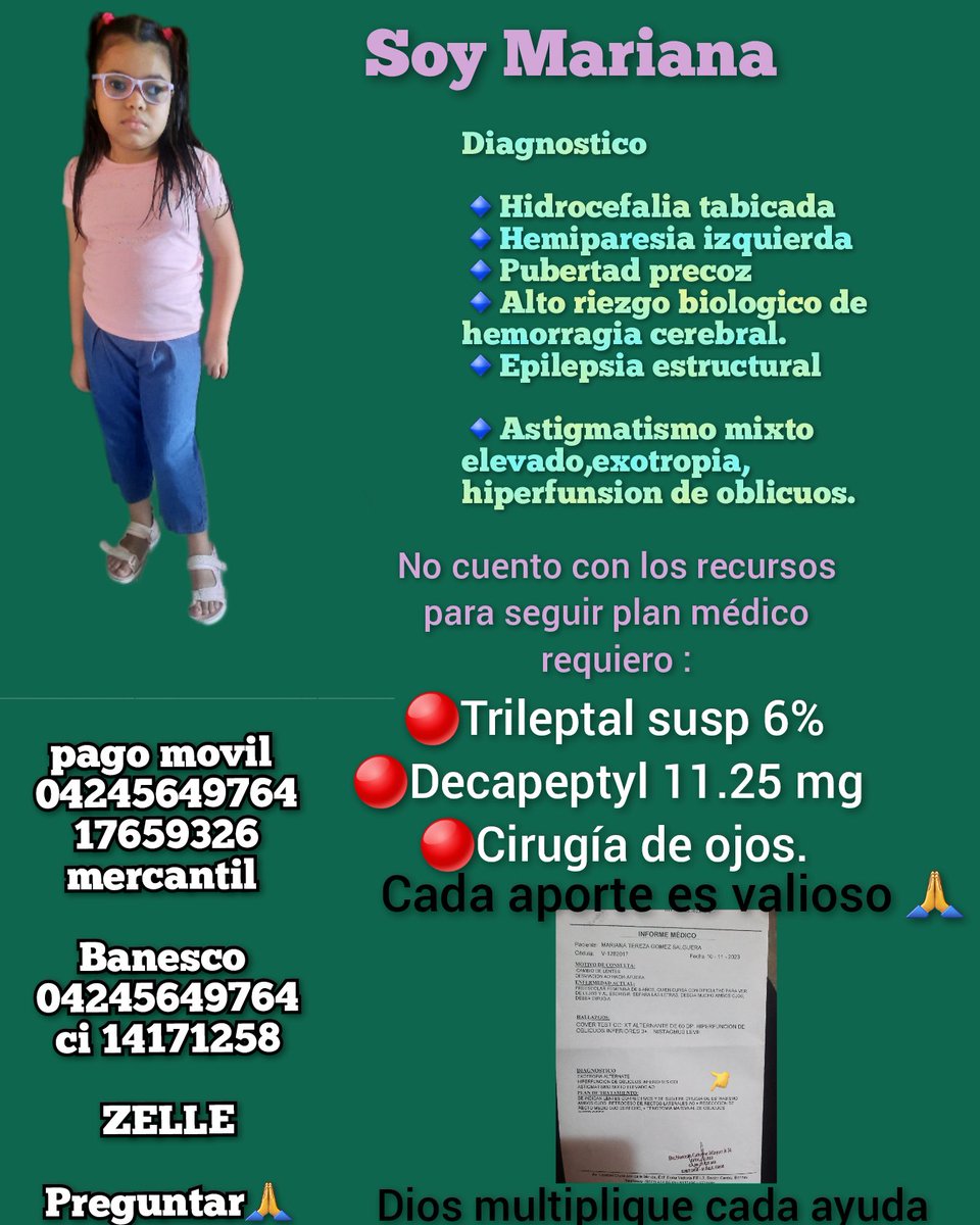 mariani87784922's tweet photo. Ruego la colaboración mañana nuevamente quedo sin anticonvulsivo y no m han colocado la siguente amp d decapeptyl 😔 necesito seguir el tratamiento y lograr asistir a la neurologo.
Cada grano suma GRACIAS https://t.co/UTlCjnL7r7