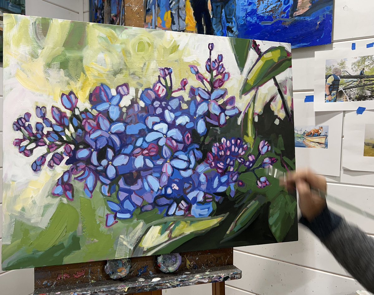 Painting lilac paintings.