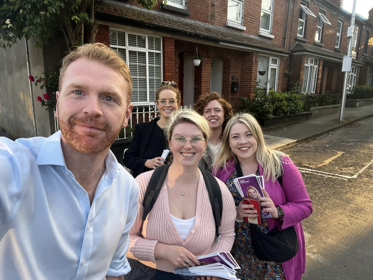 Really proud to be part of such a hard working and energising group of people. Canvassing doors in the sun with the @SocDemsDubCen is just my favourite thing. 💜 Would highly recommend.