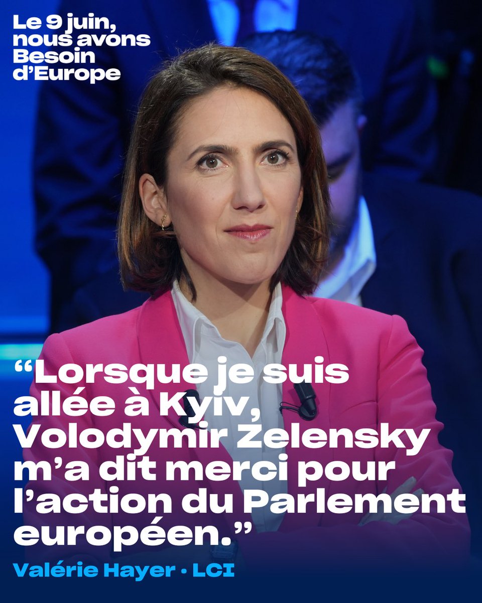 « @ZelenskyyUa m’a dit merci pour l’action et le leadership d'Emmanuel Macron, car le Président de la République a changé les termes du débat sur le conflit en Ukraine. » @ValerieHayer #LaGrandeConfrontation